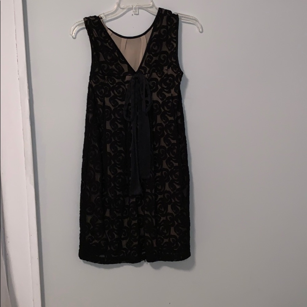 Black lace dress with bow